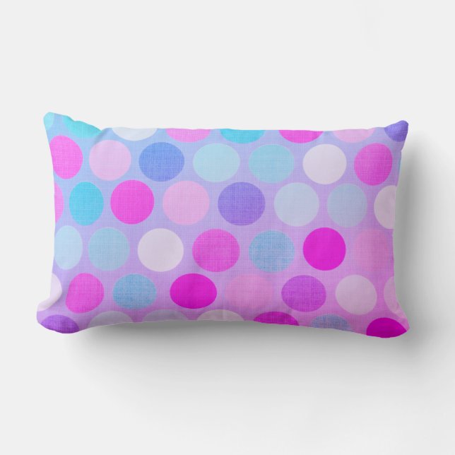 Colorful Polka-stippen Lumbar Pillow Kussen (Voorkant)