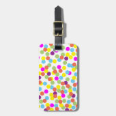 Colorful Polka-Stippen op wit Bagagelabel (Voorkant verticaal)