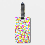 Colorful Polka-Stippen op wit Bagagelabel (Achterkant verticaal)