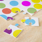 Colorful Polka-Stippen op wit Legpuzzel (Zijkant)