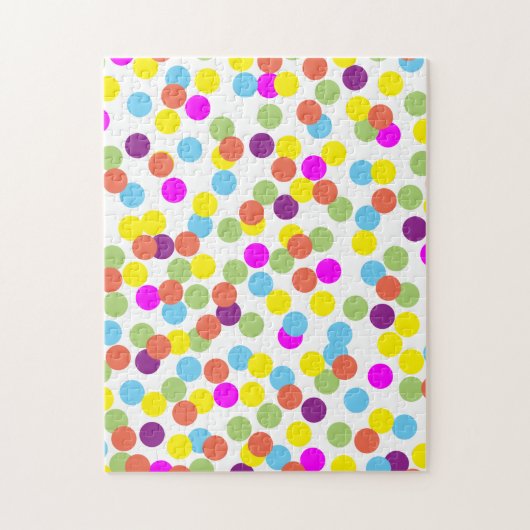 Colorful Polka-Stippen op wit Legpuzzel (Verticaal)