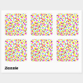 Colorful Polka-Stippen op wit Vierkante Sticker (Vel)