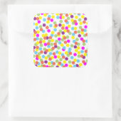 Colorful Polka-Stippen op wit Vierkante Sticker (Tas)