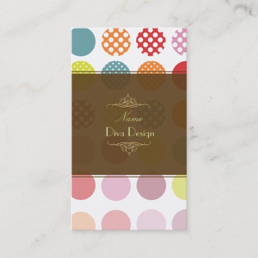 Colorful Polka stipt BusinessCard Visitekaartje (Voorkant)