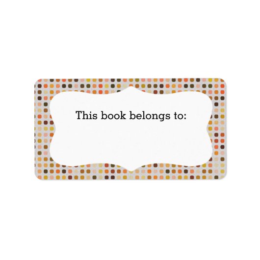 Colorful Polka stipt "Dit boek behoort tot" labels (Voorkant)