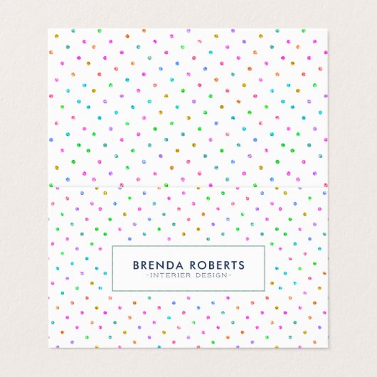 Colorful Polkadots Pattern Visitekaartje (Buitenkant ongevouwen)