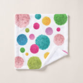 Colorful Pom Pom Print Bad Handdoek (Wasdoekje)