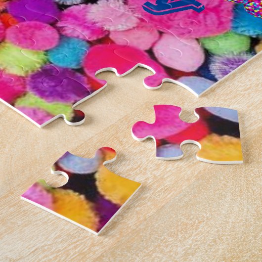 Colorful Pom Poms Jigzaag Puzzle Legpuzzel (Zijkant)