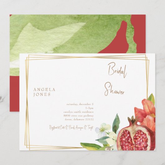 Colorful Pomegranate Foliage Vrijgezellenfeest Kaart (Voorkant / Achterkant)