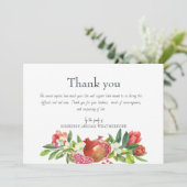 Colorful Pomegranate Funeral Hartelijk dank Bedankkaart (Staand voorkant)