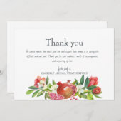 Colorful Pomegranate Funeral Hartelijk dank Bedankkaart (Voorkant / Achterkant)