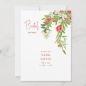 Colorful Pomegranate Tuscan Red Bridal Kaart (Voorkant)