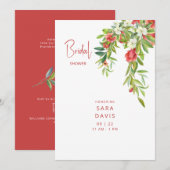 Colorful Pomegranate Tuscan Red Bridal Kaart (Voorkant / Achterkant)