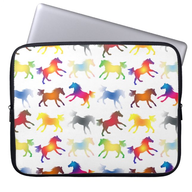 Colorful Ponies Laptop Sleeve (Voorkant)