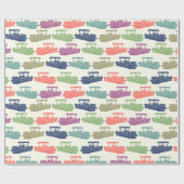 Colorful Pontoon Boats patterned Boating Gift Cadeaupapier (Vlak)
