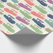 Colorful Pontoon Boats patterned Boating Gift Cadeaupapier (Hoek)