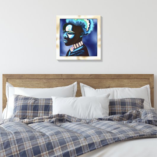 Colorful Pop Art African Man Canvas Afdruk (Insitu (Slaapkamer))