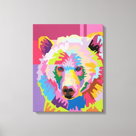 Colorful Pop Art Beer Portret Canvas Afdruk (Voorkant)