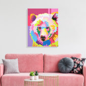 Colorful Pop Art Beer Portret Canvas Afdruk (Insitu (Woonkamer))