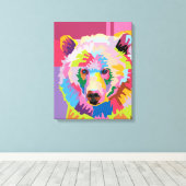 Colorful Pop Art Beer Portret Canvas Afdruk (Insitu (Houten vloer))
