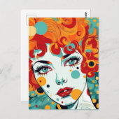 Colorful Pop Art Briefkaart (Voorkant / Achterkant)