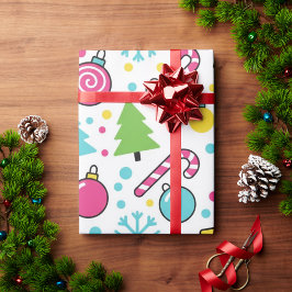 Colorful Pop Art Christmas Tree Pattern – Merry Po Cadeaupapier