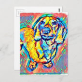 Colorful Pop Art Dachshund Briefkaart (Voorkant / Achterkant)