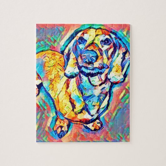 Colorful Pop Art Dachshund Legpuzzel (Verticaal)