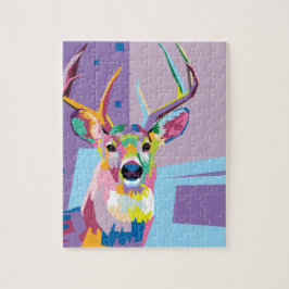 Colorful Pop Art Deer Portret Legpuzzel