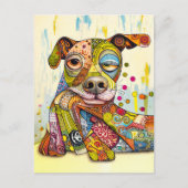 Colorful Pop-Art Dog Face Briefkaart (Voorkant)