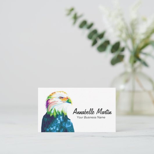 Colorful Pop Art Eagle Visitekaartje (Staand voorkant)
