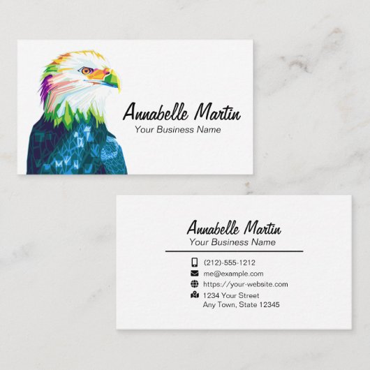Colorful Pop Art Eagle Visitekaartje (Voorkant / Achterkant)