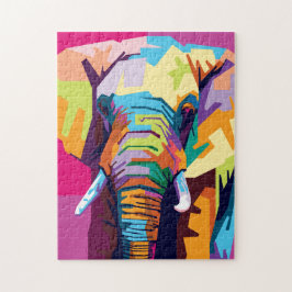 Colorful Pop Art Elephant Portret Legpuzzel