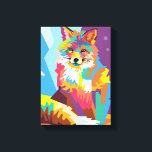 Colorful Pop Art Fox Portret Canvas Afdruk<br><div class="desc">Levendige tinten blauw,  paars en oranje combineren in een ongelooflijk kleurrijk kunstportret van de pop van een vos dat een moderne,  trendy en unieke interpretatie biedt van dit prachtige bosareaal.</div>