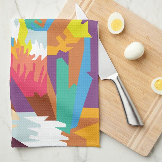 Colorful Pop Art Fox Portret Theedoek (Quarter Fold)