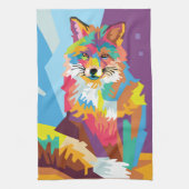 Colorful Pop Art Fox Portret Theedoek (Verticaal)