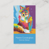 Colorful Pop Art Fox Portret Visitekaartje (Voorkant)