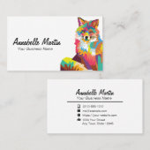 Colorful Pop Art Fox Visitekaartje (Voorkant / Achterkant)