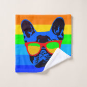 Colorful Pop Art French Bulldog Bad Handdoek (Wasdoekje)