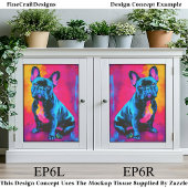 Colorful Pop Art French Bulldog Dog EP6L Decoupage Tissuepapier