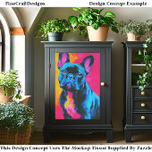 Colorful Pop Art French Bulldog Dog EP6L Decoupage Tissuepapier