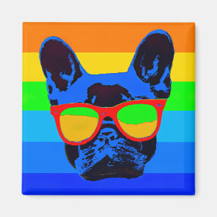 Colorful Pop Art French Bulldog Magneet
