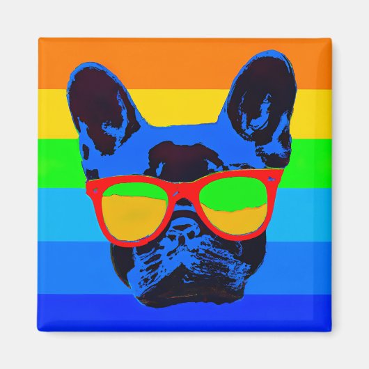 Colorful Pop Art French Bulldog Magneet (Voorkant)