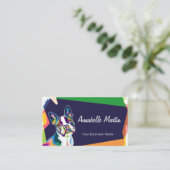 Colorful Pop Art French Bulldog Visitekaartje (Staand voorkant)