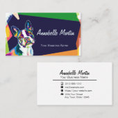 Colorful Pop Art French Bulldog Visitekaartje (Voorkant / Achterkant)