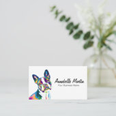 Colorful Pop Art French Bulldog Visitekaartje (Staand voorkant)