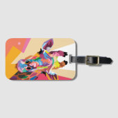 Colorful Pop Art Giraffe Portret Bagagelabel (Voorkant (horizontaal))