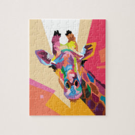 Colorful Pop Art Giraffe Portret Legpuzzel
