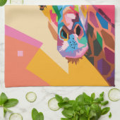 Colorful Pop Art Giraffe Portret Theedoek (Gevouwen)