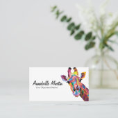 Colorful Pop Art Giraffe Visitekaartje (Staand voorkant)